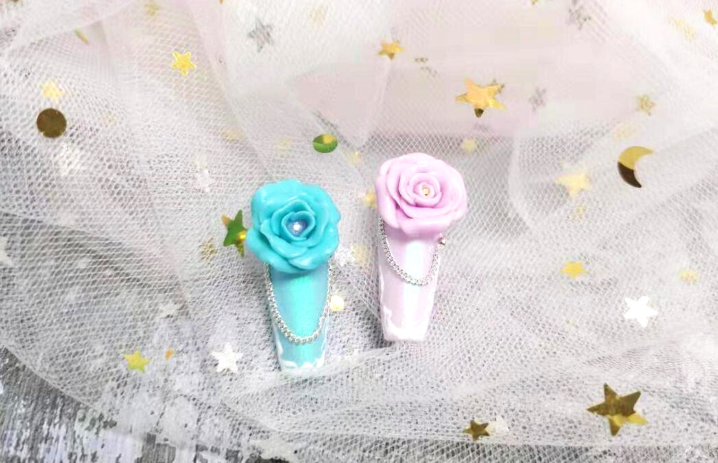 麗竹美甲作品：不一樣的花朵美甲