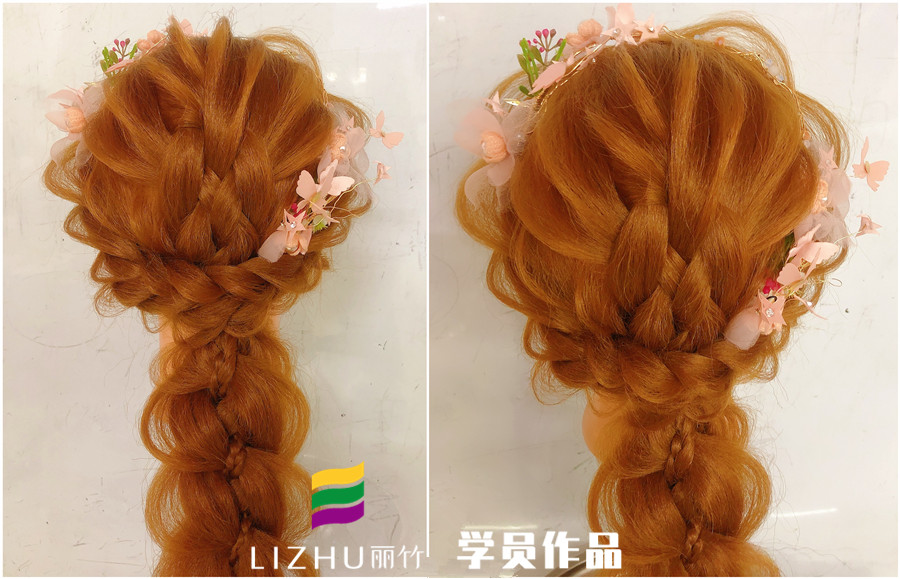 森系編發(fā)造型，南寧化妝培訓班學員作品