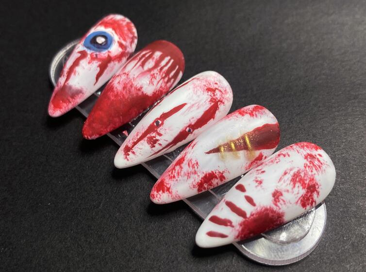 爆款萬圣節(jié)美甲，廣西美甲培訓(xùn)班分享