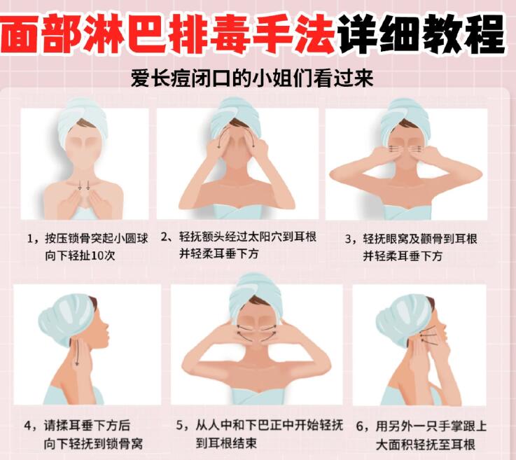 面部淋巴排毒教程，南寧美容教程分享