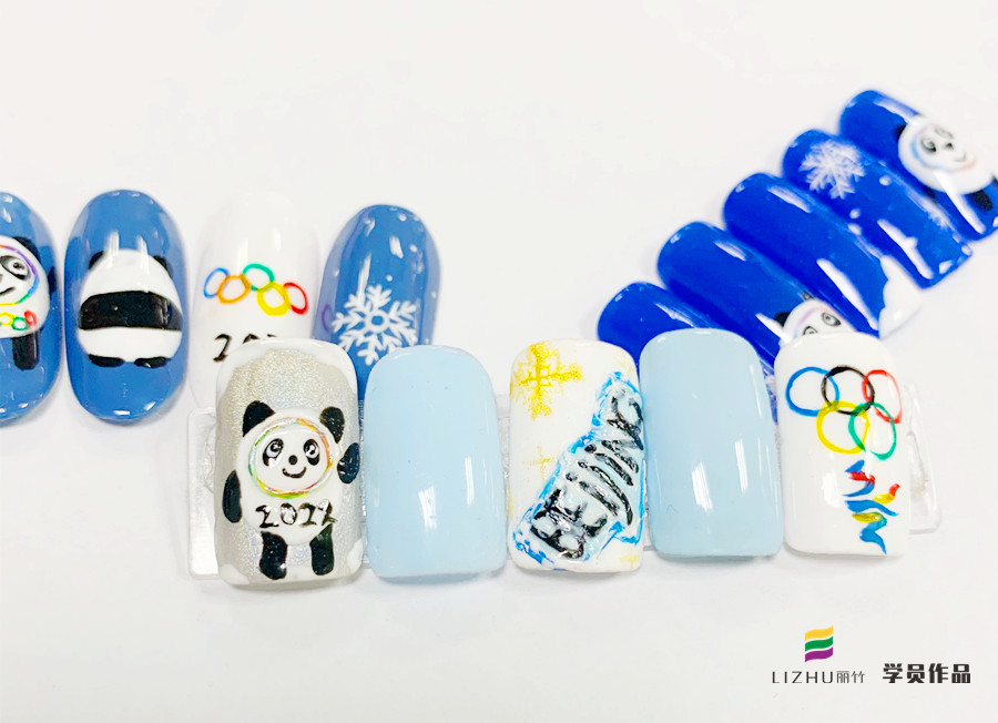 冰墩墩卡通美甲，南寧美甲網(wǎng)紅分享