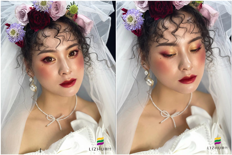 復(fù)古油畫風(fēng)格新娘 ，南寧彩妝學(xué)校新娘妝作品