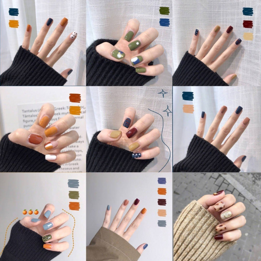 大地色美甲合輯，南寧美甲學(xué)校網(wǎng)紅熱情推薦