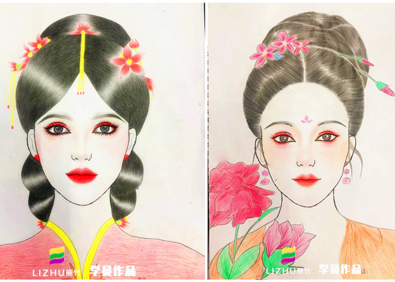 化妝美人圖欣賞，廣西化妝師美妝師學(xué)校作品