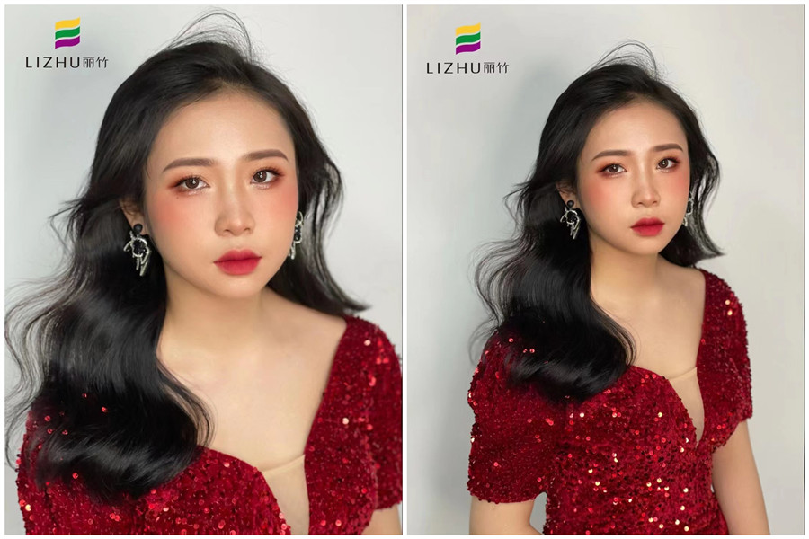 禮服披發(fā)造型，廣西南寧專業(yè)化妝學(xué)校作品