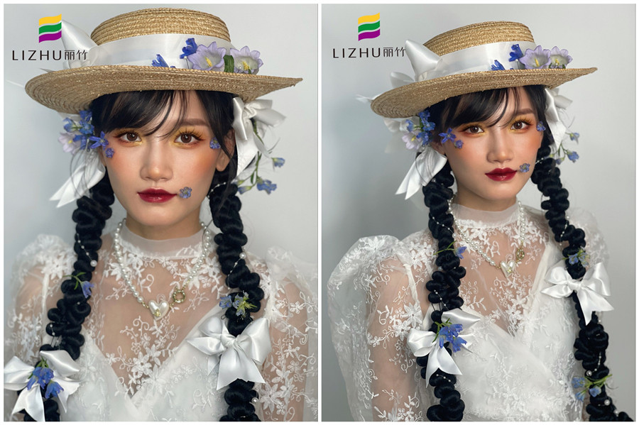 禮帽花樣新娘造型，廣西形象化妝班作品