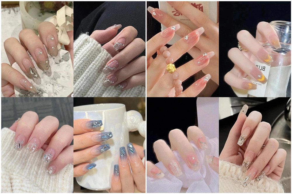 碎鉆美甲，南寧美甲款式造型班浪漫推薦