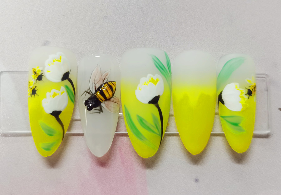 馬卡龍美甲，廣西美甲培訓學員作品