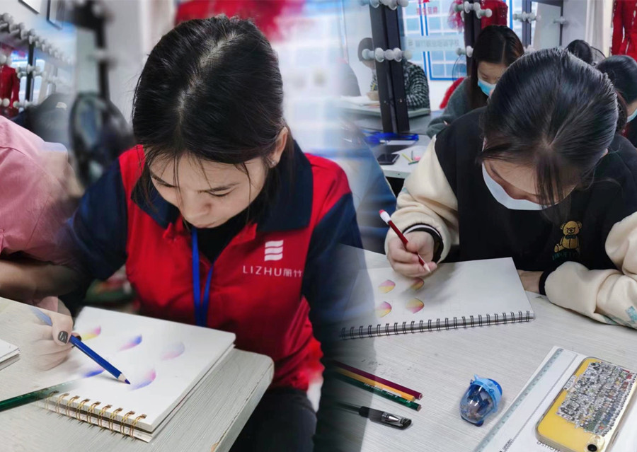 南寧化妝課堂實訓(xùn)：眼影紙上繪畫練習(xí)