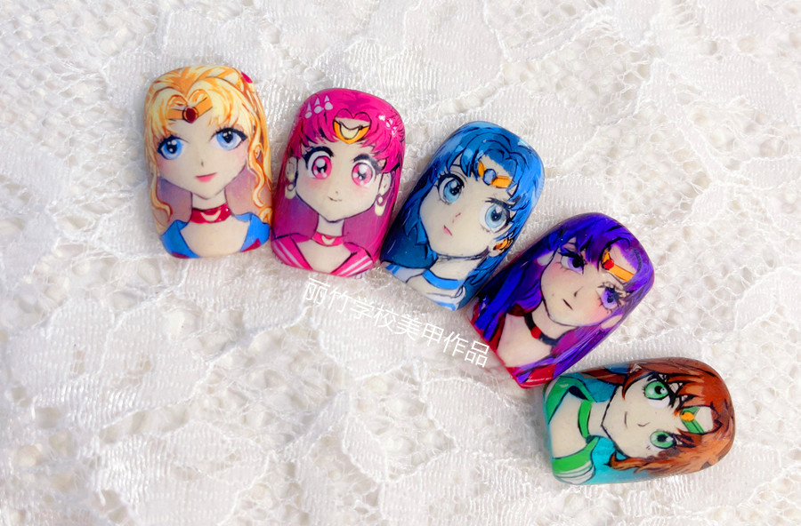 美少女戰(zhàn)士美甲，廣西南寧美甲進(jìn)修班作品