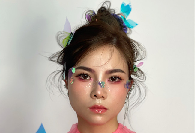 創(chuàng)意蝴蝶造型，南寧化妝彩妝造型學校教學