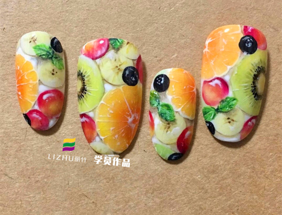 水果美甲：草莓美甲、橘子獼猴桃美甲、檸檬美甲