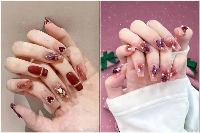 招財紅色美甲，南寧美甲教育專業(yè)推薦