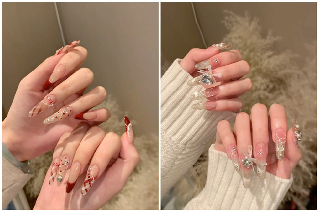 貼鉆長美甲，南寧美甲造型師學校收集整理