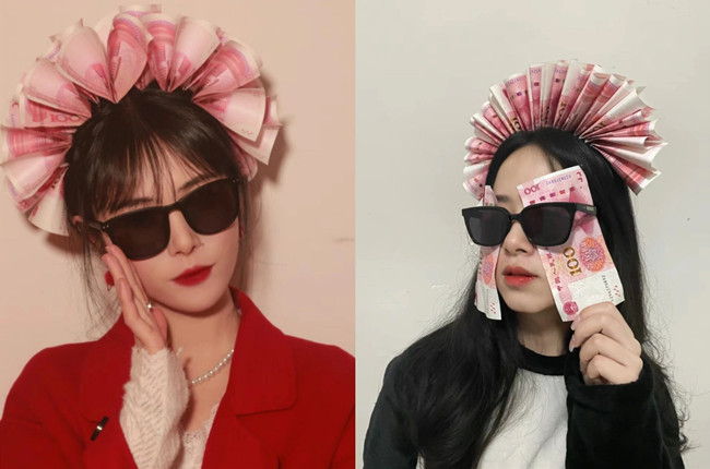  新娘簪錢花創(chuàng)意拍照，廣西彩妝寫真分享