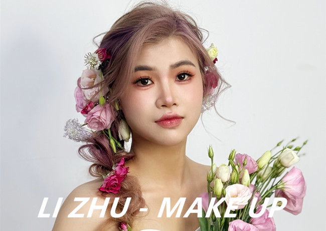 森系鮮花新娘，廣西新娘妝進(jìn)修學(xué)校作品