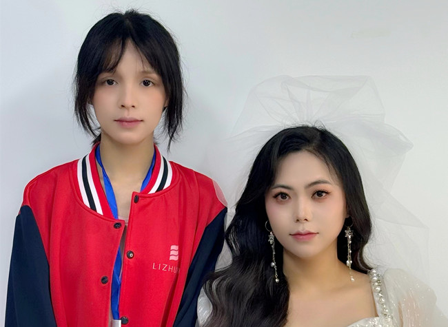 白紗韓式披發(fā)新娘，廣西培訓美妝師作品