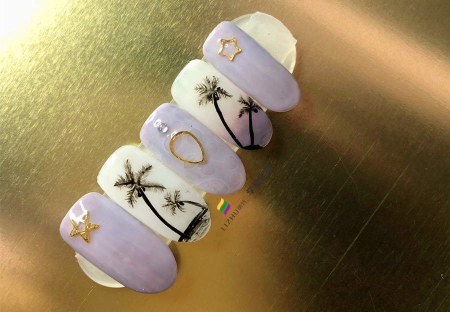 夏日椰樹美甲，零經(jīng)驗(yàn)在廣西學(xué)美甲學(xué)員作品