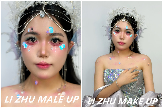人魚精靈公主造型，南寧人物化妝培訓