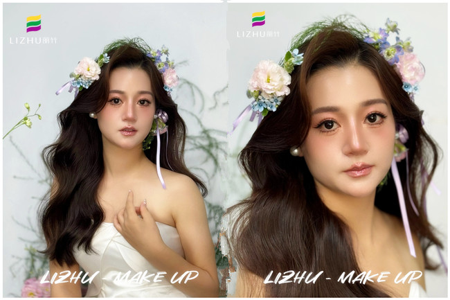 韓系鮮花新娘，廣西新娘化妝學校課堂作品