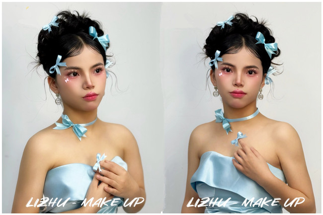 公主蝴蝶結(jié)造型，南寧化妝學(xué)校品課堂作品