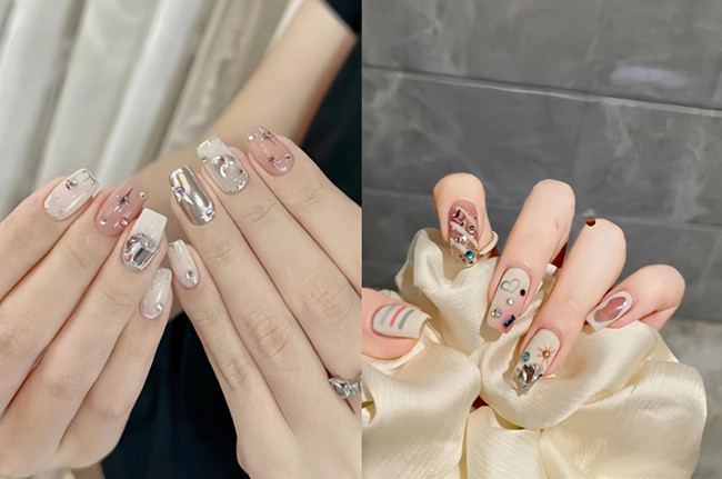 溫柔甜酷風美甲，廣西美甲款式培訓(xùn)學校分享