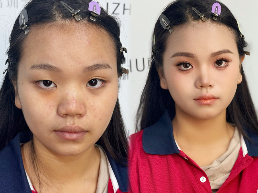 眼皮微調(diào)法的操作步驟，南寧化妝培訓(xùn)真人實操