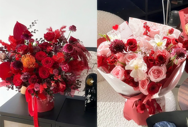 不落俗套新年紅色花束，南寧花藝師學(xué)校推薦