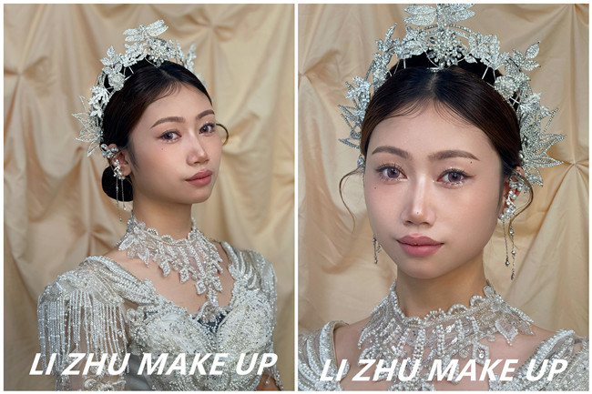 輕奢時尚新娘造型，廣西化妝學校前十作品欣賞