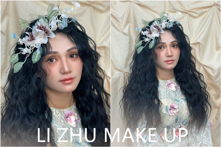 法式復(fù)古寫真，廣西化妝實操作品