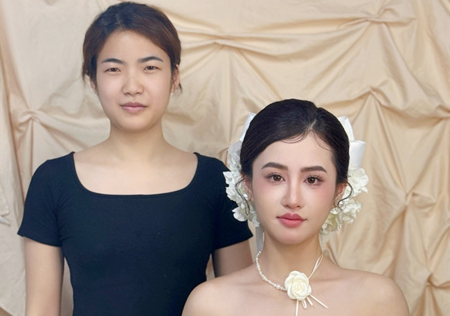 韓式新娘造型，廣西美妝造型訓(xùn)練作品