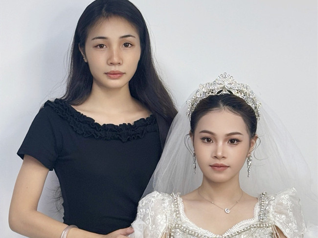 婚禮新娘造型，南寧化妝高彩班學(xué)員作品