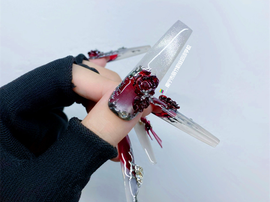 哥特風(fēng)創(chuàng)意美甲，南寧美甲創(chuàng)業(yè)作品