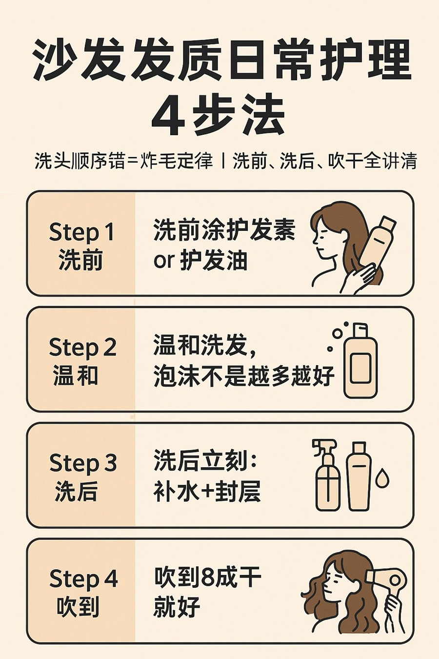 0基礎洗發(fā)教學：沙發(fā)發(fā)質(zhì)洗護順序