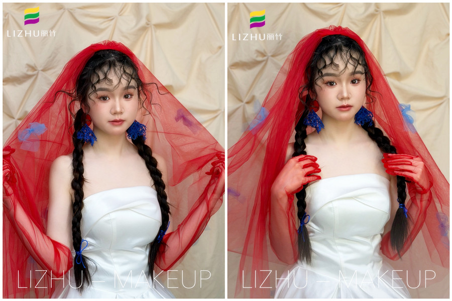 小眾新娘造型，廣西彩妝造型學(xué)校課堂作品