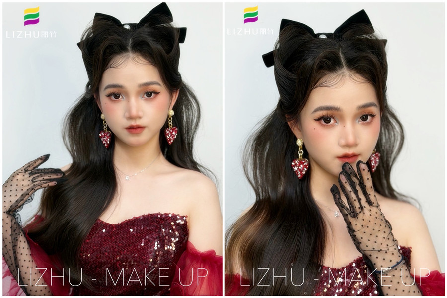 復(fù)古貓耳半披造型，廣西化妝設(shè)計(jì)