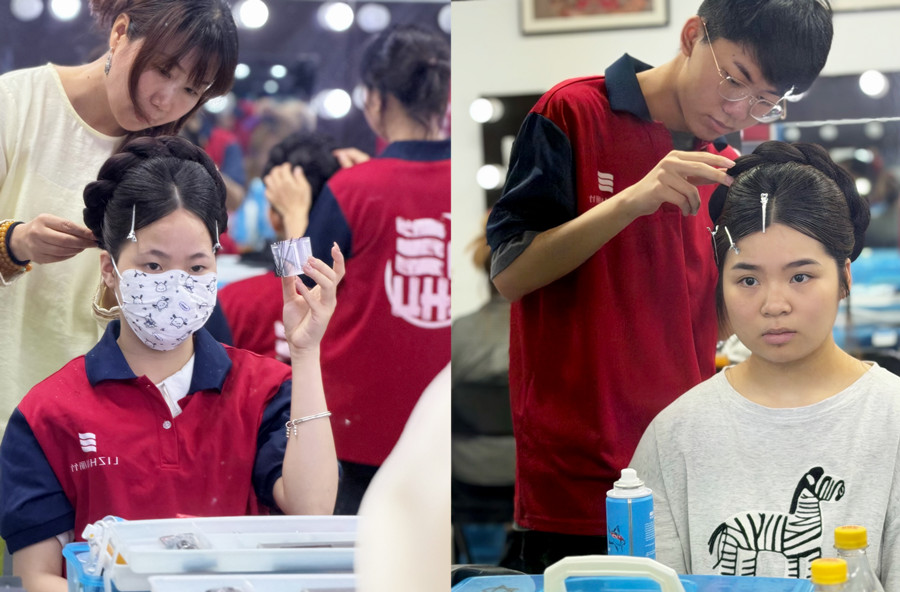 化妝造型盤發(fā)練習(xí)，南寧化妝發(fā)型培訓(xùn)